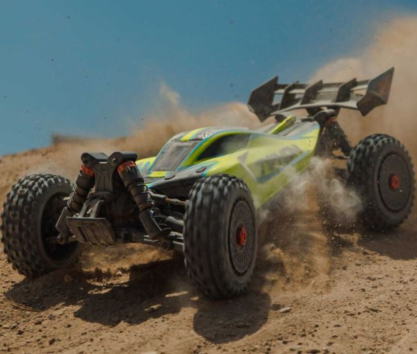 ARA4306V4T2 1/8 TYPHON 223S DSC 4X4 RTR Brushless Buggy, gelb
